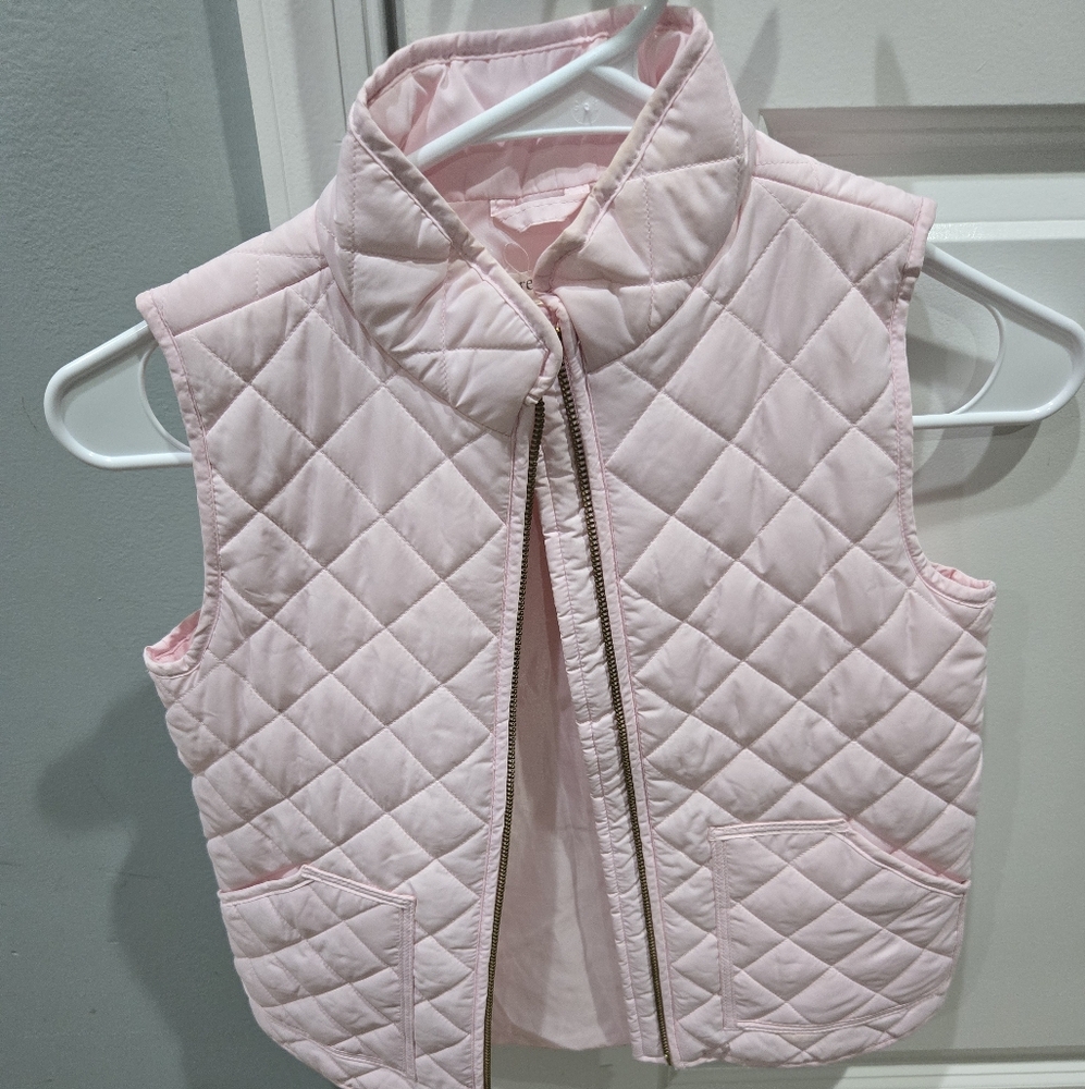 J. Crew Light Pink Quilted Kids Vest
